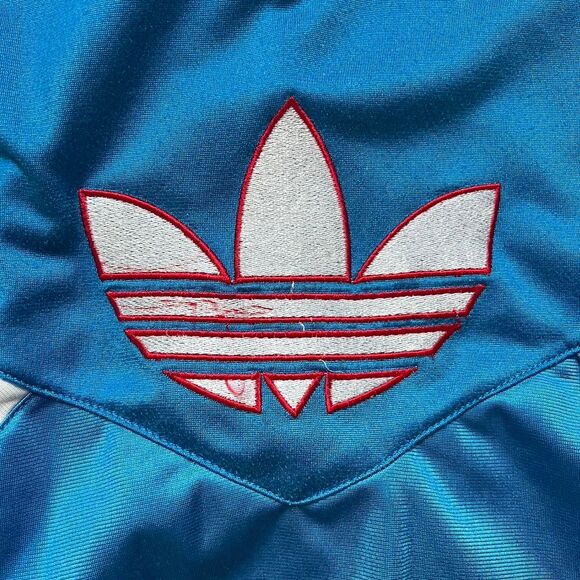 Blue and red Adidas track jacket with embroidered logo - Picture 4 of 5
